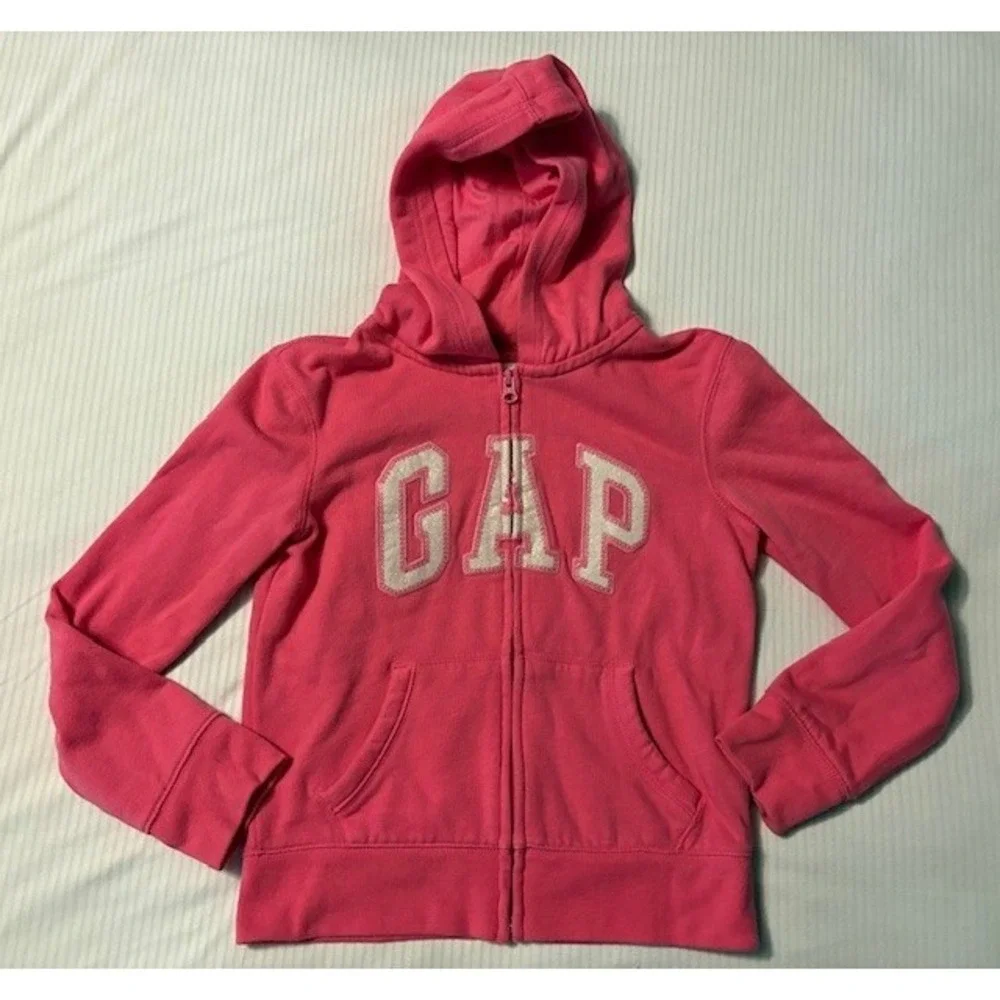 Gap kids size 10 bright pink full zip hooded sweatshirt